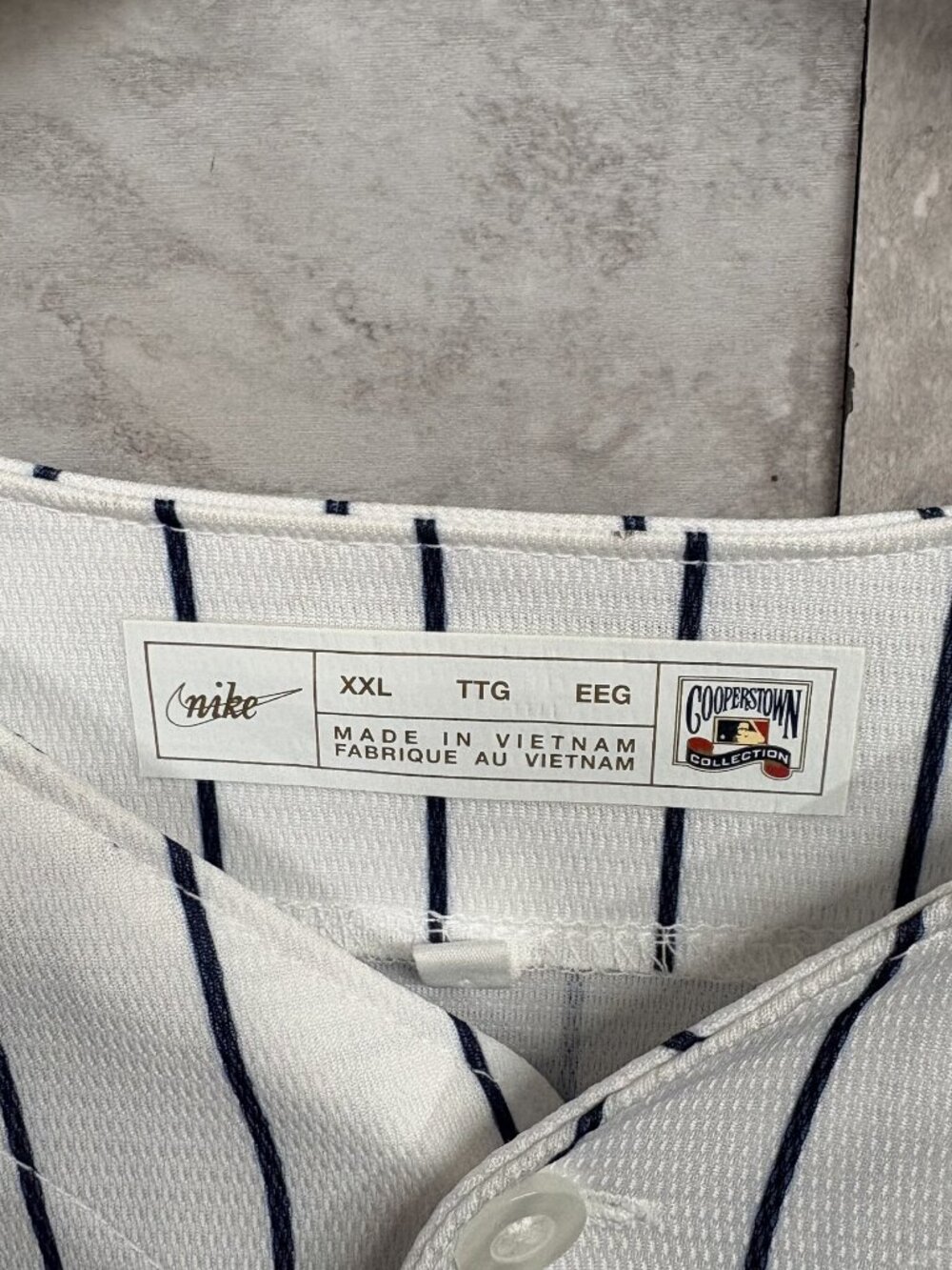 Nike Cooperstown New York Yankees Baseball Jersey Men's 2XL White Pinstripe MLB - Picture 5 of 7